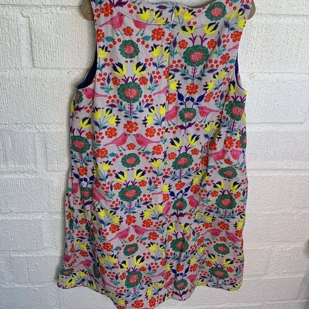 Mini Boden Corduroy Girls Kids Bird Novelty Dress sz 7-8 years Old